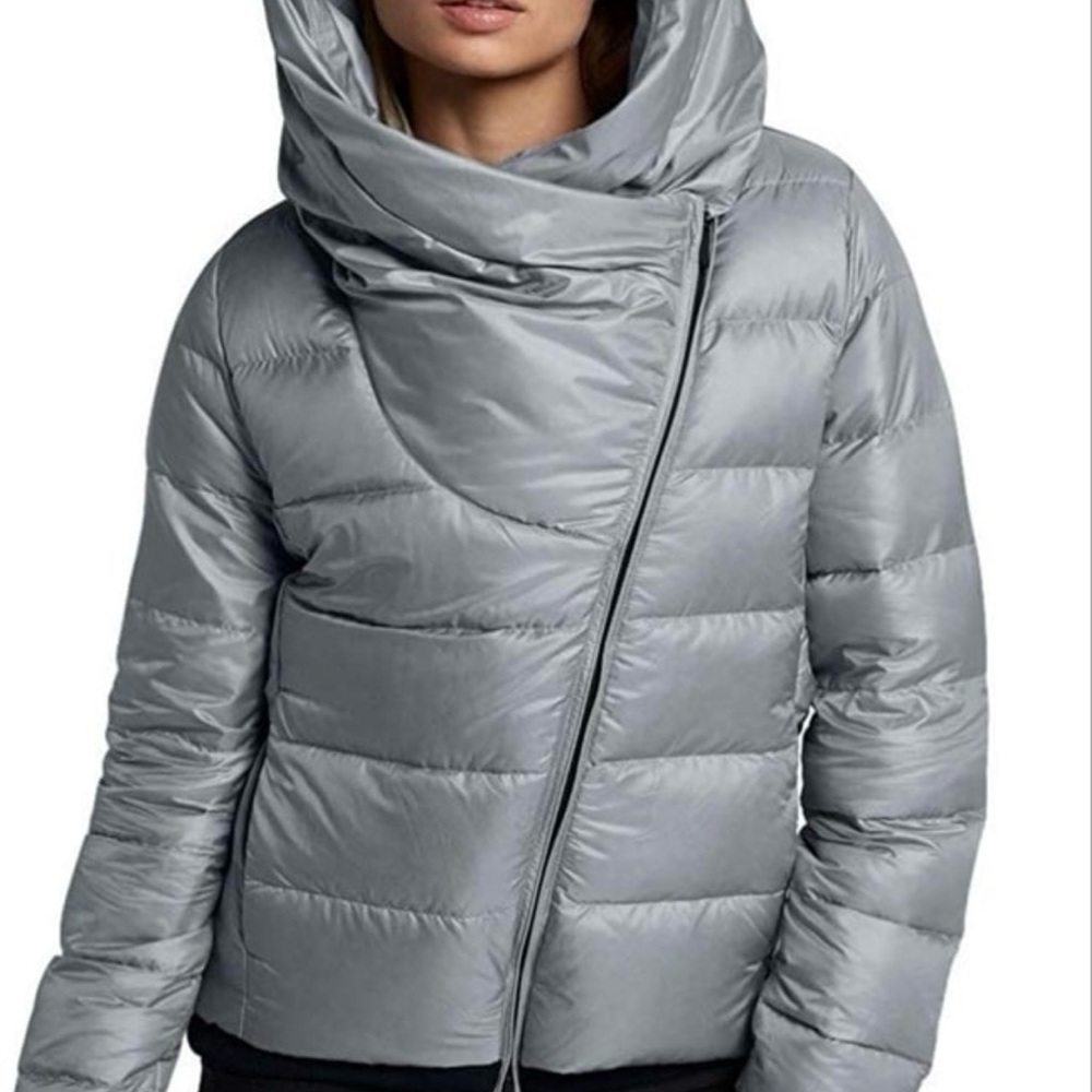 NWT Nike Women's Sportswear Puffer Down fill Jacket Black Cool Grey